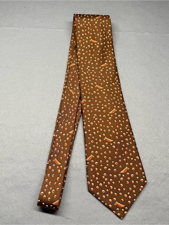 Hermes Other - Vintage Hermes Brown Tie 100% Silk Pea Pod Pattern 7991EA
